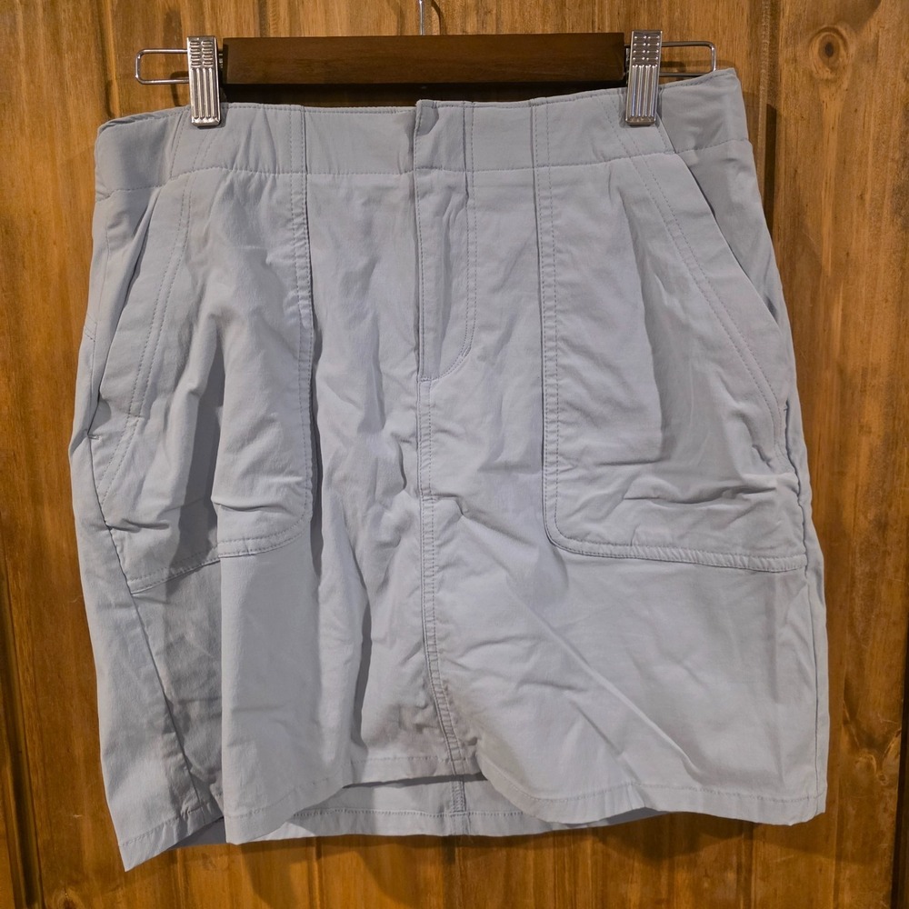 Eddie Bauer Athletic Skort Womens 8 Light Gray High Rise Horizon HR Slash Pocket
